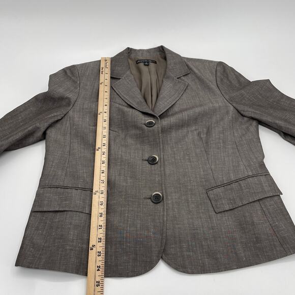 LAFAYETTE 148 New York Blazer Wool Silk 3/4 Sleeve Career Jacket Womens Size 14 - Picture 7 of 8